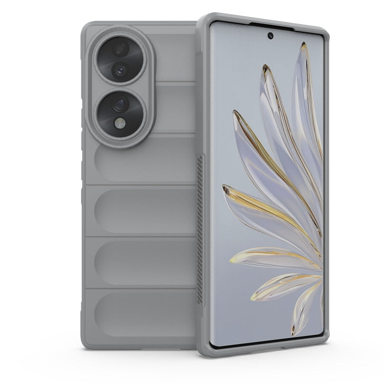 For Honor 70 5G Magic Shield TPU + Flannel Phone Case(Grey) - Honor Cases by buy2fix | Online Shopping UK | buy2fix