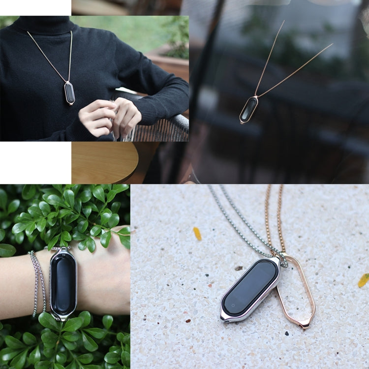For Xiaomi Mi Band 7 / 7 NFC MIJOBS Metal Pendant Stainless Steel Watch Necklace (Silver) - Watch Bands by MIJOBS | Online Shopping UK | buy2fix