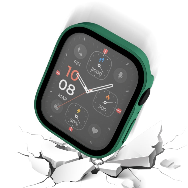 Life Waterproof Frosted 2 in 1 PC Frame + Tempered Glass Protective Case For Apple Watch Series 6 / 5 / 4 / SE 44mm(Green) - Watch Cases by buy2fix | Online Shopping UK | buy2fix