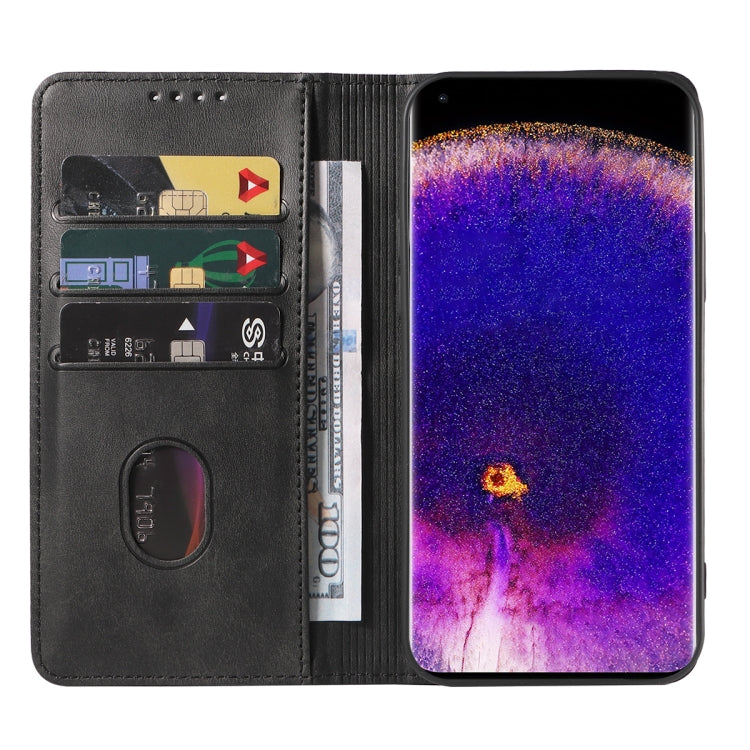 For OPPO Find X5 Pro Magnetic Closure Leather Phone Case(Black) - OPPO Cases by buy2fix | Online Shopping UK | buy2fix