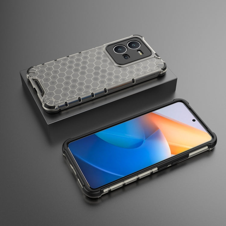 For vivo V25 5G / X80 Lite 5G Honeycomb Phone Case(Black) - vivo Cases by buy2fix | Online Shopping UK | buy2fix