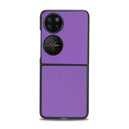 For Huawei P50 Pocket Plain Skin Litchi Texture Phone Case(Purple) - Ulefone Cases by buy2fix | Online Shopping UK | buy2fix