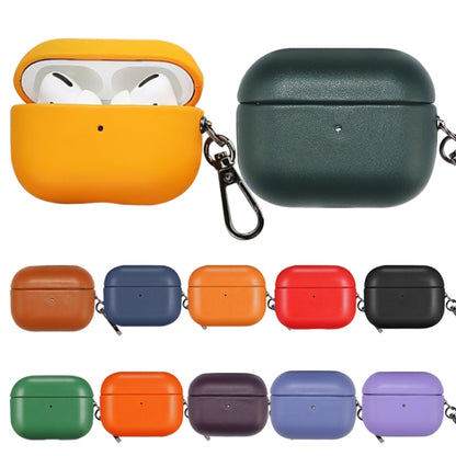 For Apple AirPods Pro 2 PU Leather Wireless Bluetooth Earphone Protective Case(Yellow) - For AirPods Pro 2 by buy2fix | Online Shopping UK | buy2fix