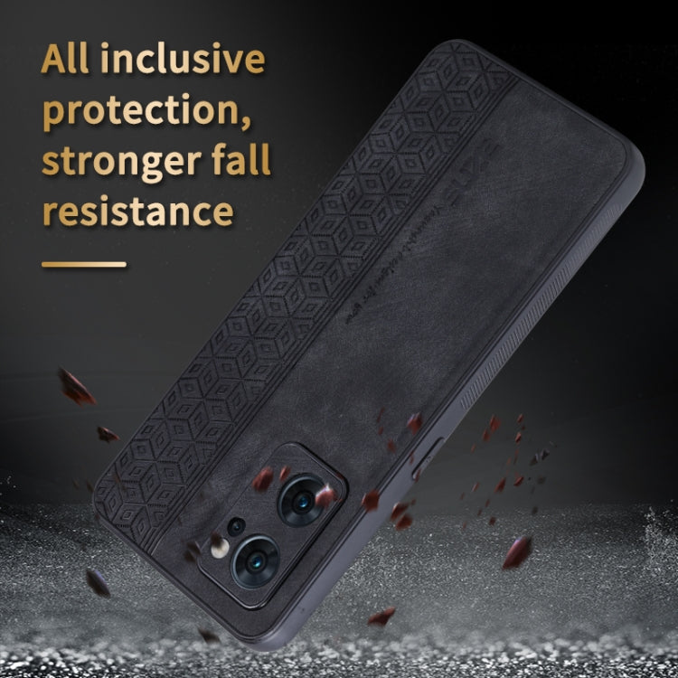 For OPPO Reno7 5G AZNS 3D Embossed Skin Feel Phone Case(Black) - OPPO Cases by AZNS | Online Shopping UK | buy2fix