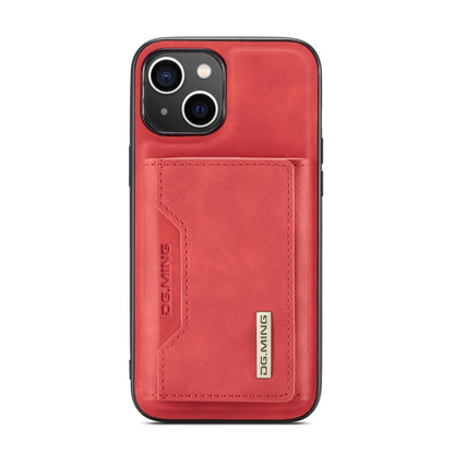 For iPhone 14 DG.MING M2 Series 3-Fold Card Bag Leather Case(Red) - iPhone 14 Cases by DG.MING | Online Shopping UK | buy2fix