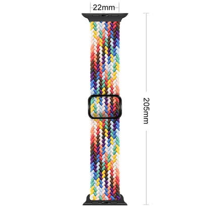 Buckle Nylon Braided Watch Band For Apple Watch Series 8&7 41mm / SE 2&6&SE&5&4 40mm / 3&2&1 38mm(Black White) - Watch Bands by buy2fix | Online Shopping UK | buy2fix