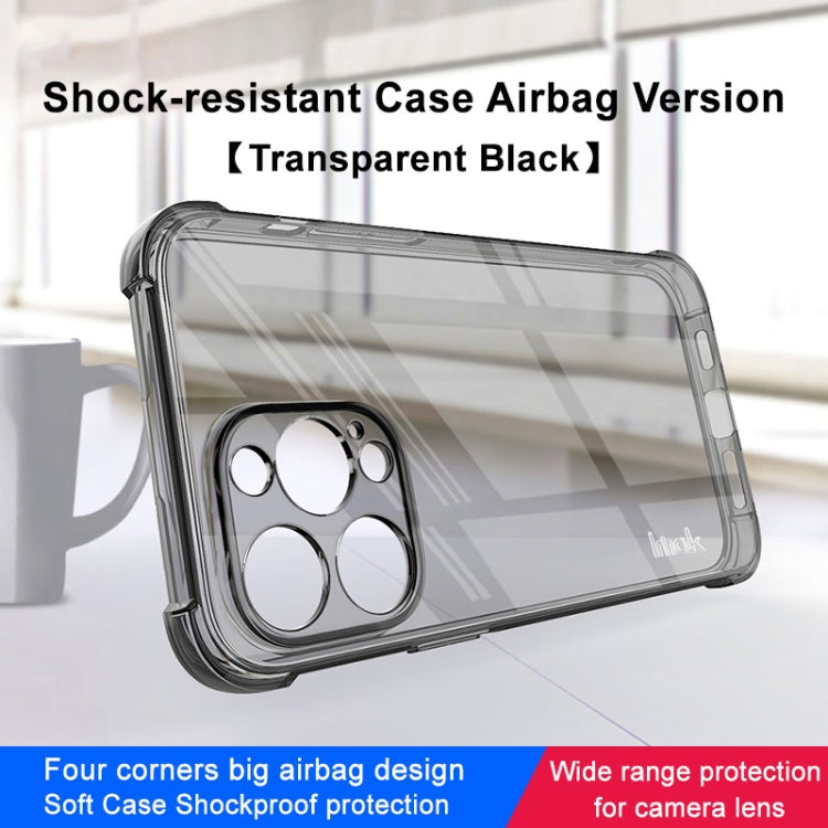 For iPhone 14 Pro imak Shockproof Airbag TPU Phone Case(Transparent Black) - iPhone 14 Pro Cases by imak | Online Shopping UK | buy2fix