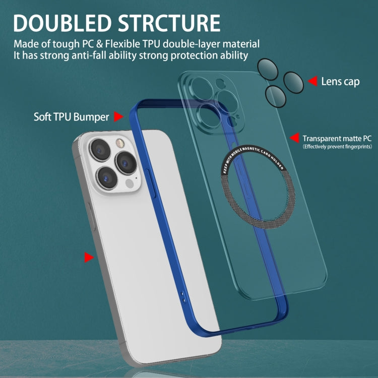 For iPhone 14 Pro Lens Protector Magsafe Phone Case(Blue) - iPhone 14 Pro Cases by buy2fix | Online Shopping UK | buy2fix