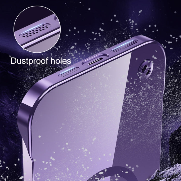 For iPhone 14 Electroplating Frameless Magsafe Magnetic PC Phone Case(Deep Purple) - iPhone 14 Cases by buy2fix | Online Shopping UK | buy2fix