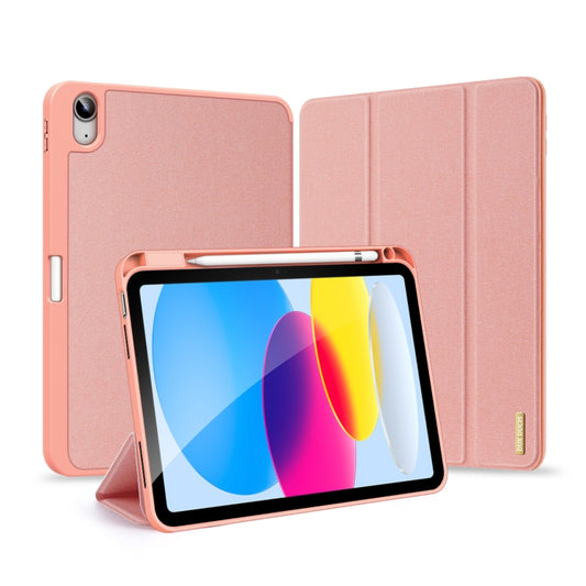 For iPad 10th Gen 10.9 2022 DUX DUCIS Domo Series Magnetic Flip Leather Tablet Case(Pink) - iPad 10th Gen 10.9 Cases by DUX DUCIS | Online Shopping UK | buy2fix