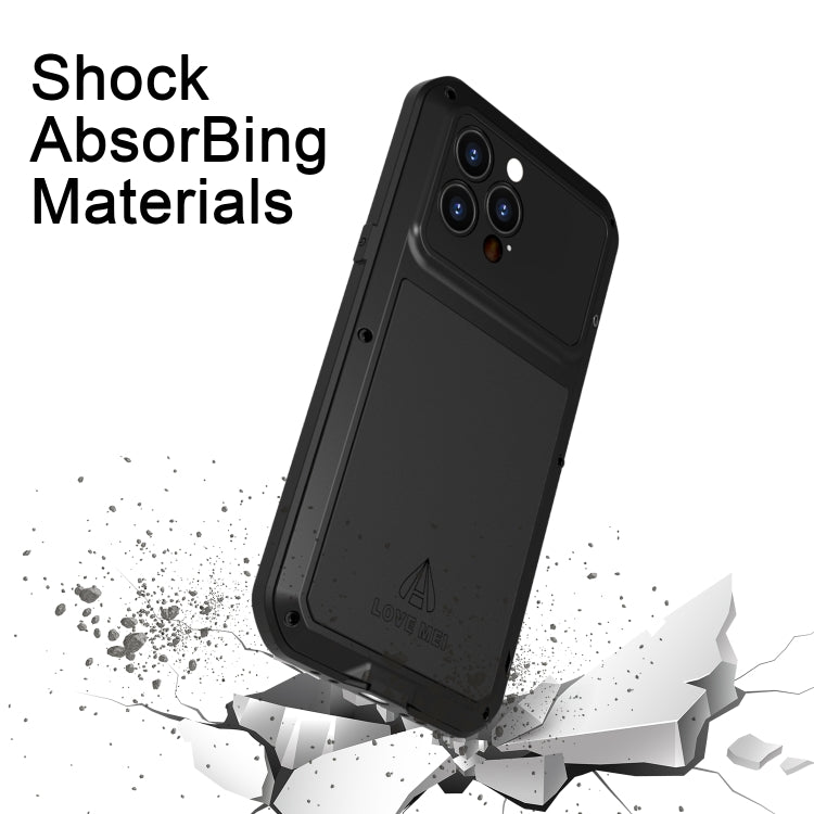 For iPhone 14 Pro LOVE MEI Metal Shockproof Life Waterproof Dustproof Phone Case(Army Green) - iPhone 14 Pro Cases by LOVE MEI | Online Shopping UK | buy2fix