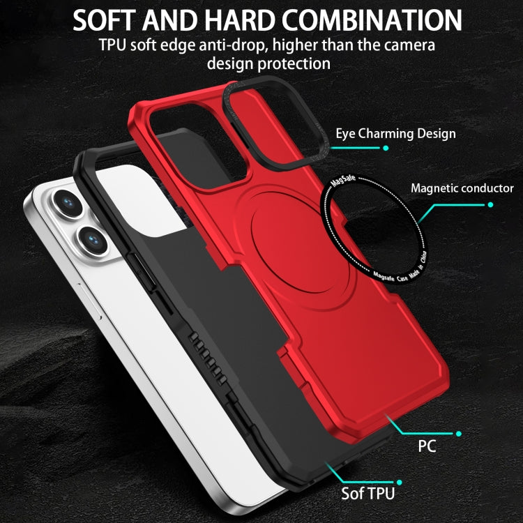 For iPhone 14 Plus MagSafe Shockproof Armor Phone Case(Red) - iPhone 14 Plus Cases by buy2fix | Online Shopping UK | buy2fix