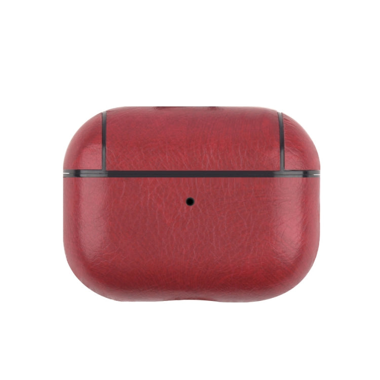 For AirPods Pro 2 Wireless Earphone Leather Shockproof Protective Case(Red) - For AirPods Pro 2 by buy2fix | Online Shopping UK | buy2fix