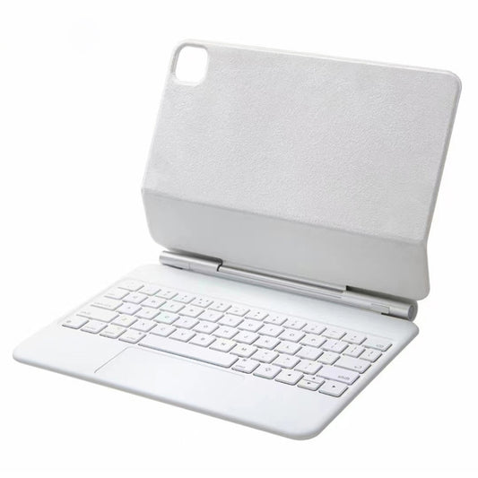 For iPad Pro 11 inch 2021/2020/2018 P11 Bluetooth Keyboard Leather Case with Touch Pad(White) - For iPad Pro by buy2fix | Online Shopping UK | buy2fix