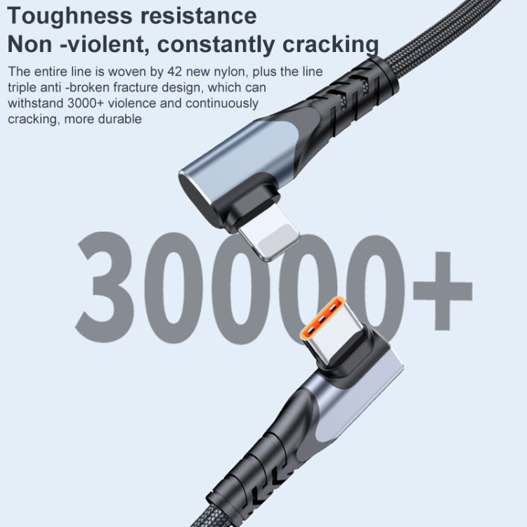 ADC-009 20W USB-C/Type-C to 8 Pin Double Elbow Data Cable, Length:1m - 2 in 1 Cable by buy2fix | Online Shopping UK | buy2fix