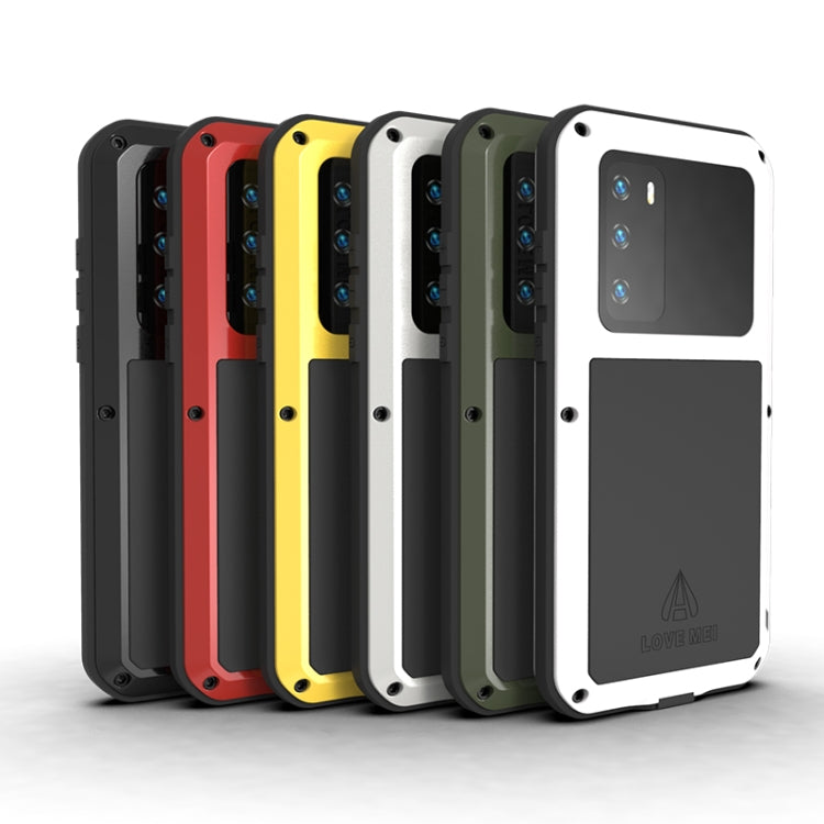 For Huawei P40 LOVE MEI Metal Shockproof Waterproof Dustproof Protective Case(White) - Huawei Cases by LOVE MEI | Online Shopping UK | buy2fix