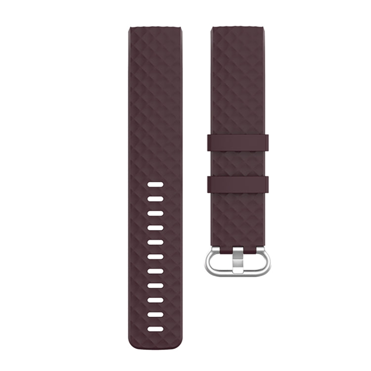 18mm Silver Color Buckle TPU Wrist Strap Watch Band for Fitbit Charge 4 / Charge 3 / Charge 3 SE, Size: S(Rosewood) - Watch Bands by buy2fix | Online Shopping UK | buy2fix