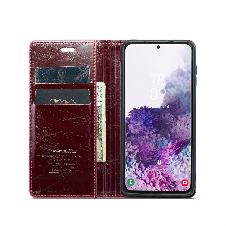 For Samsung Galaxy S20 CaseMe 003 Crazy Horse Texture Leather Phone Case(Wine Red) - Galaxy Phone Cases by CaseMe | Online Shopping UK | buy2fix