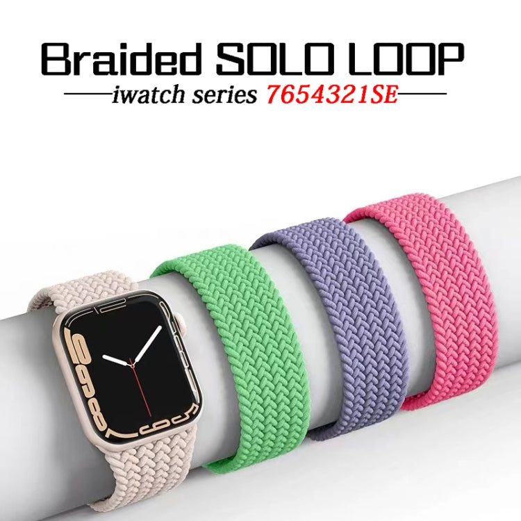 Nylon Single-turn Braided Watch Band For Apple Watch Ultra 49mm&Watch Ultra 2 49mm / Series 9&8&7 45mm / SE 3&SE 2&6&SE&5&4 44mm / 3&2&1 42mm, Length:135mm(Starlight Dark) - Watch Bands by buy2fix | Online Shopping UK | buy2fix