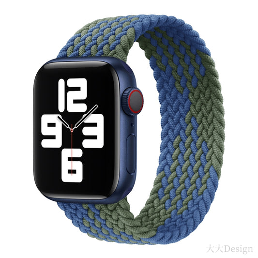 Nylon Single-turn Braided Watch Band For Apple Watch Ultra 49mm&Watch Ultra 2 49mm / Series 9&8&7 45mm / SE 3&SE 2&6&SE&5&4 44mm / 3&2&1 42mm, Length:145mm(Z Blue Green) - Watch Bands by buy2fix | Online Shopping UK | buy2fix