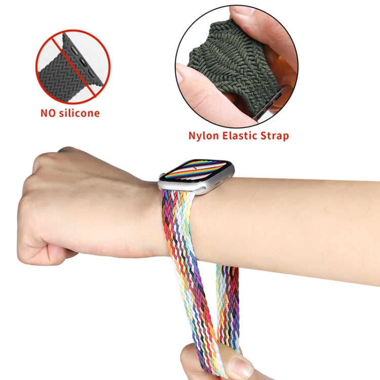 Nylon Single-turn Braided Watch Band For Apple Watch Ultra 49mm&Watch Ultra 2 49mm / Series 9&8&7 45mm / SE 3&SE 2&6&SE&5&4 44mm / 3&2&1 42mm, Length:145mm(Space Grey) - Watch Bands by buy2fix | Online Shopping UK | buy2fix