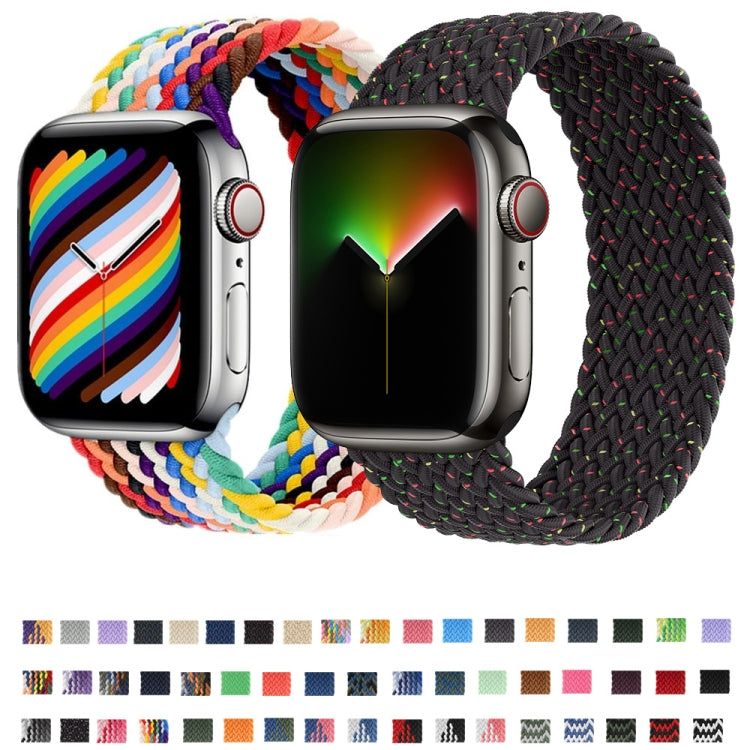 Nylon Single-turn Braided Watch Band For Apple Watch Ultra 49mm / Series 8&7 45mm / SE 2&6&SE&5&4 44mm / 3&2&1 42mm, Length:165mm(Colorful) - Watch Bands by buy2fix | Online Shopping UK | buy2fix