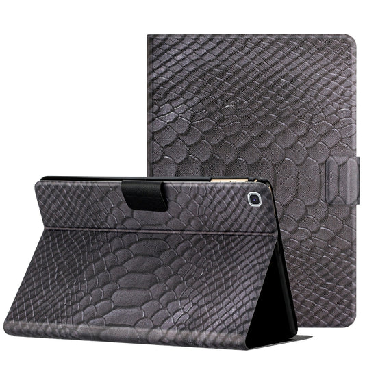 For Samsung Galaxy Tab A7 10.4 2020 Solid Color Crocodile Texture Leather Smart Tablet Case(Black) - Other Galaxy Tab PC by buy2fix | Online Shopping UK | buy2fix