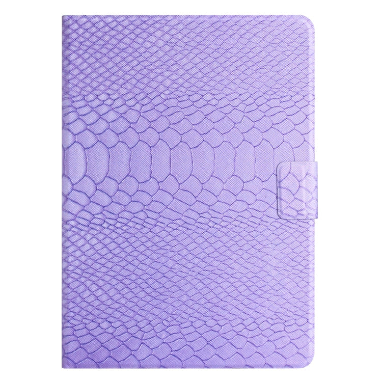 For Samsung Galaxy Tab S6 Lite Solid Color Crocodile Texture Leather Smart Tablet Case(Purple) - Tab S6 Lite P610 / P615 by buy2fix | Online Shopping UK | buy2fix