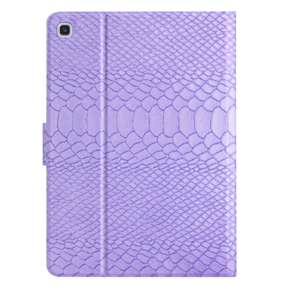 For Samsung Galaxy Tab S6 Lite Solid Color Crocodile Texture Leather Smart Tablet Case(Purple) - Tab S6 Lite P610 / P615 by buy2fix | Online Shopping UK | buy2fix