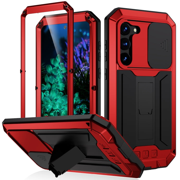 For Samsung Galaxy S23+ 5G R-JUST Sliding Camera Design Life Waterproof Dustproof Shockproof Phone Case(Red) - Galaxy S23+ 5G Cases by R-JUST | Online Shopping UK | buy2fix