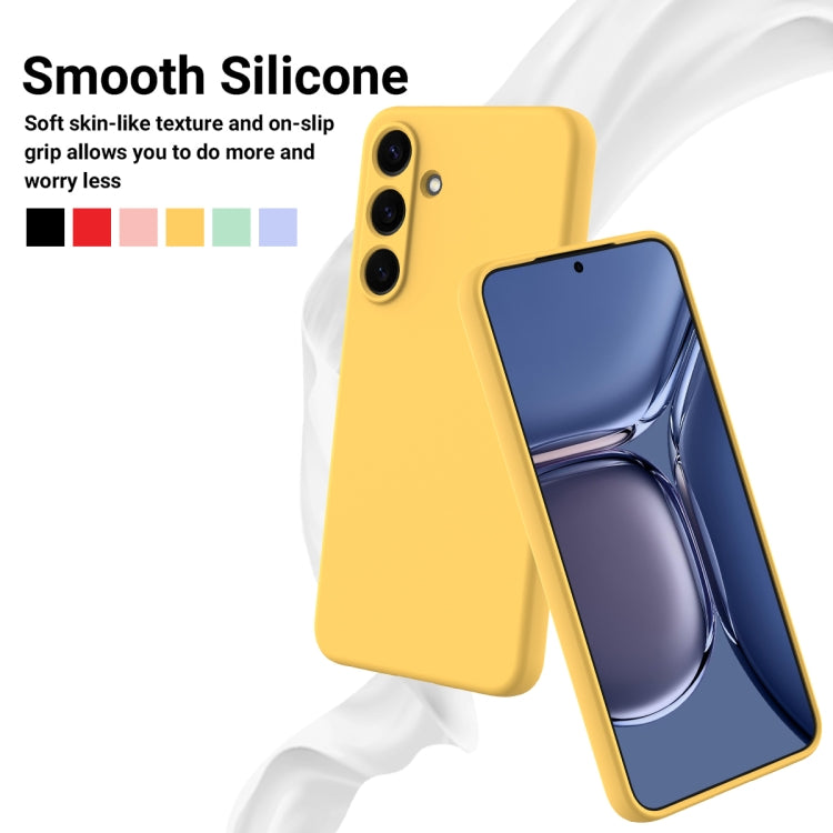 For Samsung Galaxy S25 5G Color Liquid Silicone Phone Case(Yellow) - Galaxy S25 5G Cases by buy2fix | Online Shopping UK | buy2fix