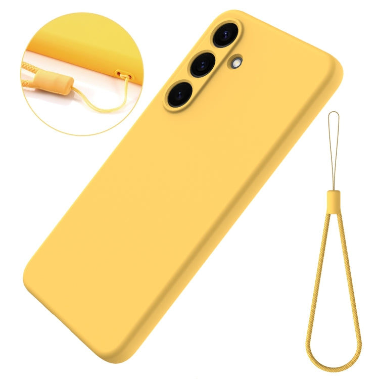 For Samsung Galaxy S25 5G Color Liquid Silicone Phone Case(Yellow) - Galaxy S25 5G Cases by buy2fix | Online Shopping UK | buy2fix