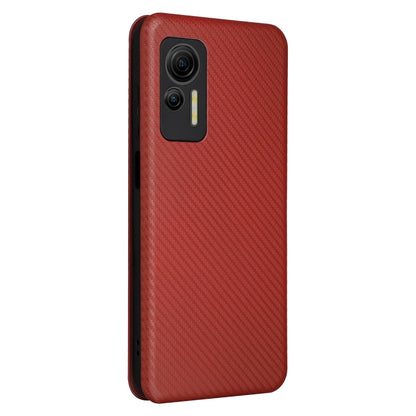 For Ulefone Note 14 Carbon Fiber Texture Flip Leather Phone Case(Brown) - Ulefone Cases by buy2fix | Online Shopping UK | buy2fix