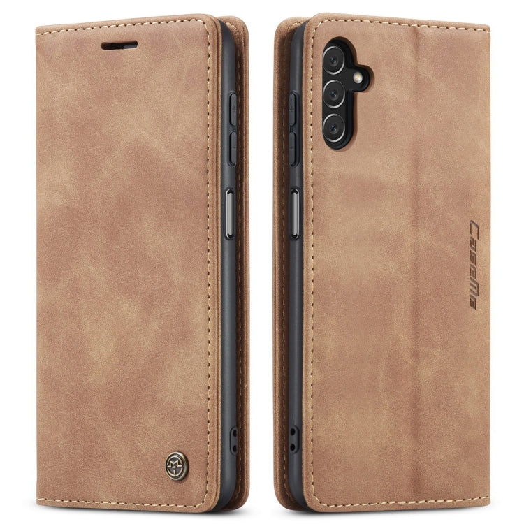 For Samsung Galaxy A14 5G CaseMe 013 Multifunctional Horizontal Flip Leather Phone Case(Brown) - Galaxy Phone Cases by CaseMe | Online Shopping UK | buy2fix