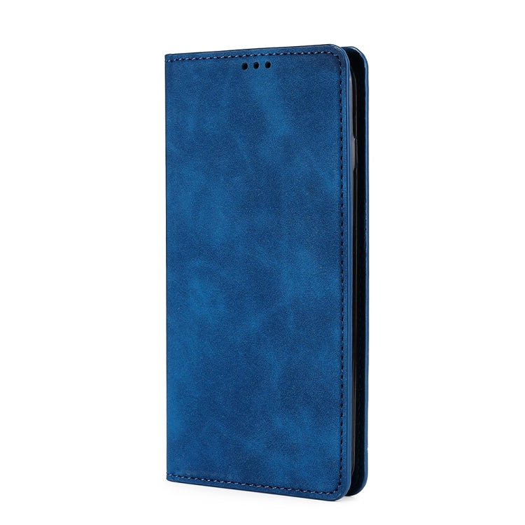 For OnePlus 11 Skin Feel Magnetic Horizontal Flip Leather Phone Case(Blue) - OnePlus Cases by buy2fix | Online Shopping UK | buy2fix