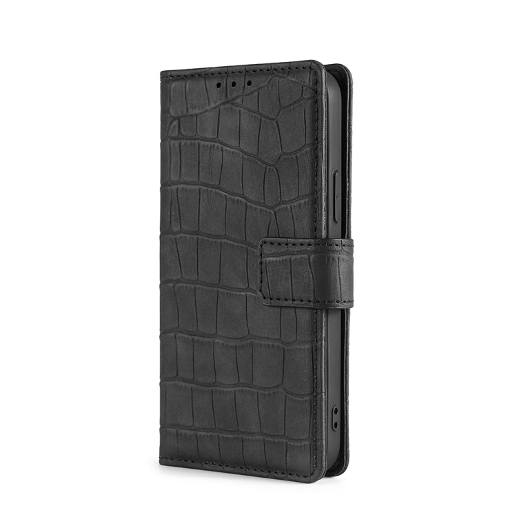 For OnePlus 11 Skin Feel Crocodile Magnetic Clasp Leather Phone Case(Black) - OnePlus Cases by buy2fix | Online Shopping UK | buy2fix