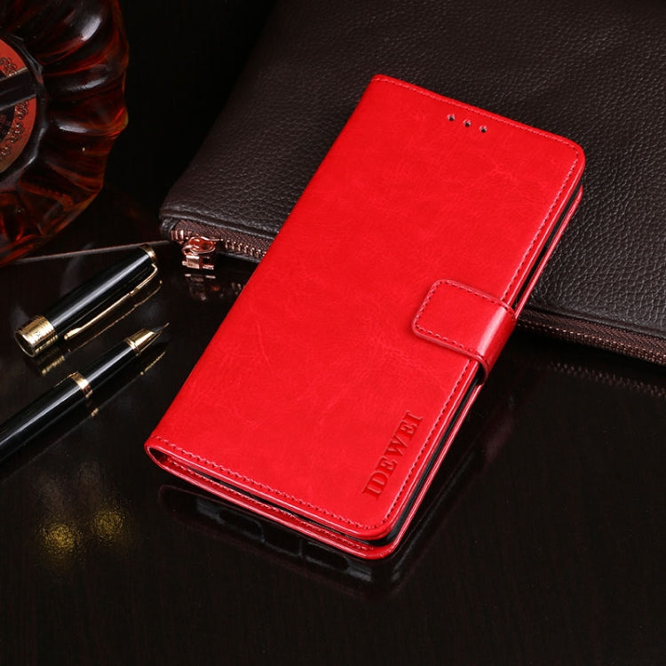 For Blackview A80 Pro idewei Crazy Horse Texture Horizontal Flip Leather Case with Holder & Card Slots & Wallet(Red) - More Brand by idewei | Online Shopping UK | buy2fix