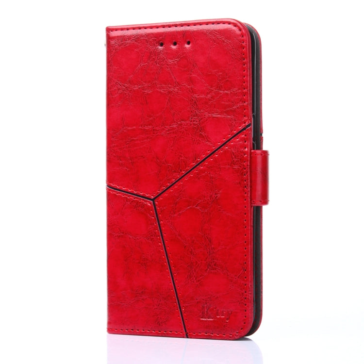 For OnePlus 11 Geometric Stitching Horizontal Flip Leather Phone Case(Red) - OnePlus Cases by buy2fix | Online Shopping UK | buy2fix