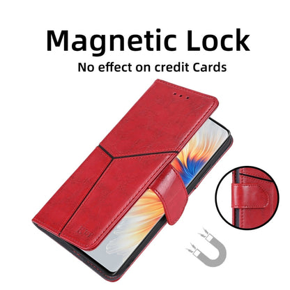 For OnePlus 11 Geometric Stitching Horizontal Flip Leather Phone Case(Red) - OnePlus Cases by buy2fix | Online Shopping UK | buy2fix