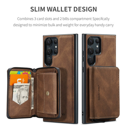 For Samsung Galaxy S24 Ultra 5G JEEHOOD Magnetic Zipper Horizontal Flip Leather Phone Case(Brown) - Galaxy S24 Ultra 5G Cases by JEEHOOD | Online Shopping UK | buy2fix