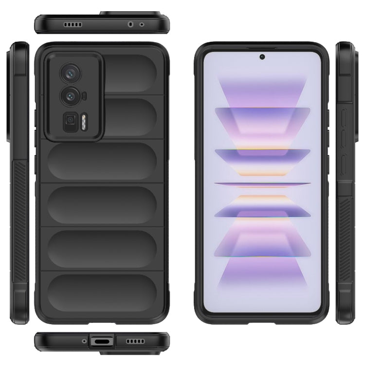 For Xiaomi Redmi K60 Pro Magic Shield TPU + Flannel Phone Case(Black) - Xiaomi Cases by buy2fix | Online Shopping UK | buy2fix