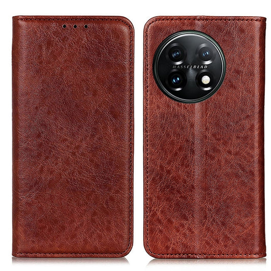 For OnePlus 11 5G Magnetic Crazy Horse Texture Leather Phone Case(Brown) - OnePlus Cases by buy2fix | Online Shopping UK | buy2fix