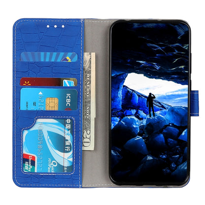 For OnePlus 11 5G Magnetic Crocodile Texture Leather Phone Case(Blue) - OnePlus Cases by buy2fix | Online Shopping UK | buy2fix