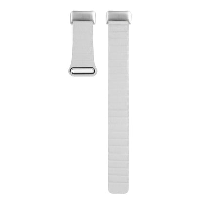 For Fitbit Charge 5 Magnetic Loop Leather Watch Band(White) - Watch Bands by buy2fix | Online Shopping UK | buy2fix