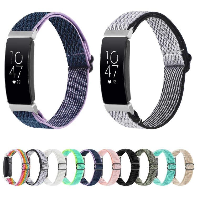 For Fitbit Inspire 2 Buckle Wave Braided Nylon Watch Band(Rainbow) - Watch Bands by buy2fix | Online Shopping UK | buy2fix