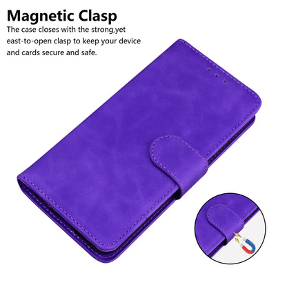 For OnePlus 11 Skin Feel Pure Color Flip Leather Phone Case(Purple) - OnePlus Cases by buy2fix | Online Shopping UK | buy2fix