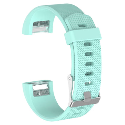 For Fitbit Charge 2 Common Texture Silicone  Watch Band with Buckle, Size:S(Mint Green) - Watch Bands by buy2fix | Online Shopping UK | buy2fix