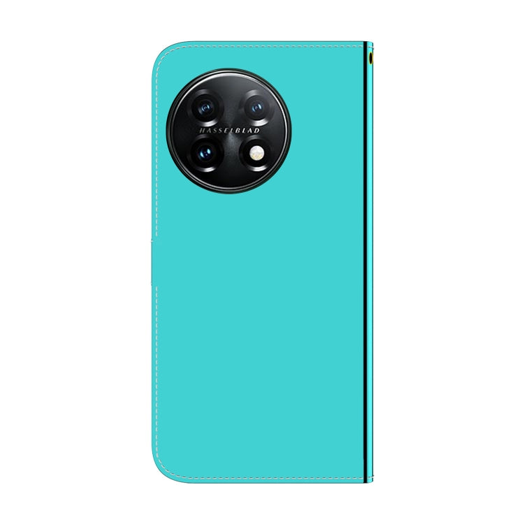 For OnePlus 11 Imitated Mirror Surface Horizontal Flip Leather Phone Case(Mint Green) - OnePlus Cases by buy2fix | Online Shopping UK | buy2fix