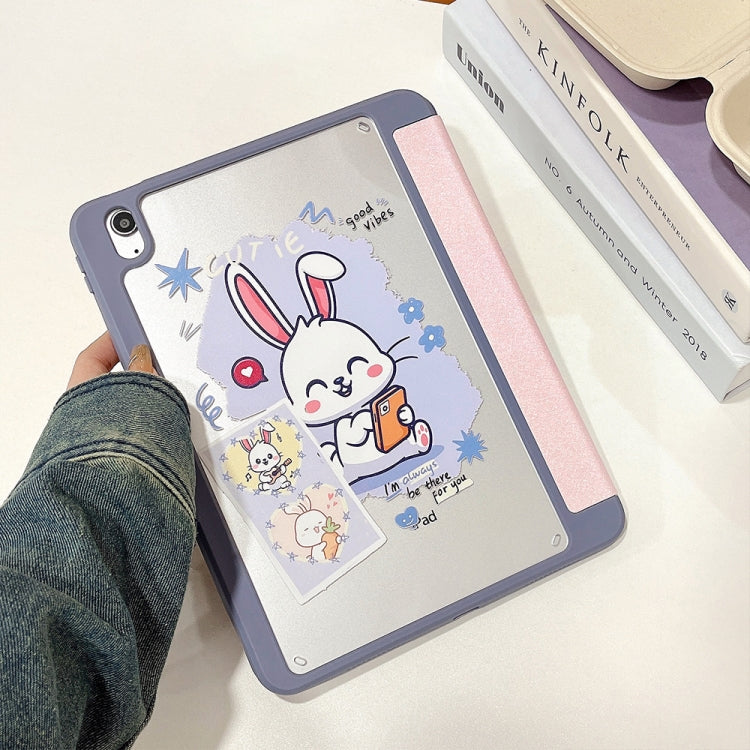 For iPad Air 11 2024 / iPad Pro 11 2022 / 2021 / 2020 / 2018 Acrylic Painted 3-fold Holder Leather Tablet Case(Three Little Rabbits) - iPad Pro 11 (2022/2021) Cases by buy2fix | Online Shopping UK | buy2fix