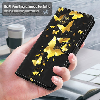 For OnePlus 11 3D Painting Pattern TPU + PU Leather Phone Case(Gold Butterfly) - OnePlus Cases by buy2fix | Online Shopping UK | buy2fix